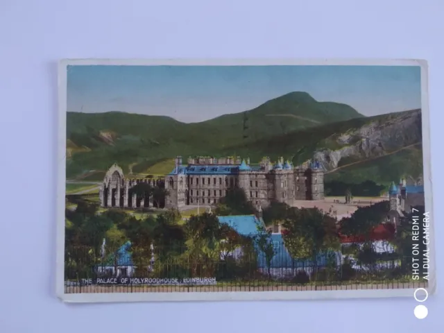 old postcard, Holyrood palace, Edinburgh, Scotland