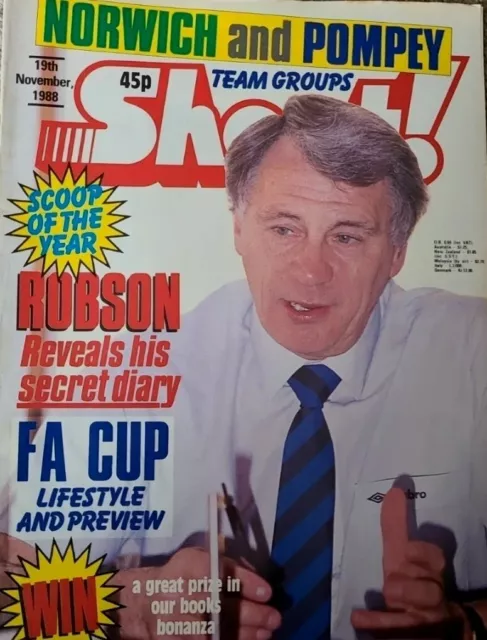 Vintage Shoot!Football Magazine -19Th November 1988-Norwich & Pompey Team Groups