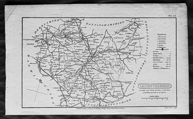 1808 Henry Cooper Antique Map of the English County of Leicestershire