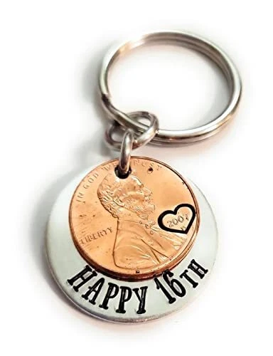 Happy 16th Birthday for 16 Year Old New Driver with a 2007 Lucky Penny Coin Keyn