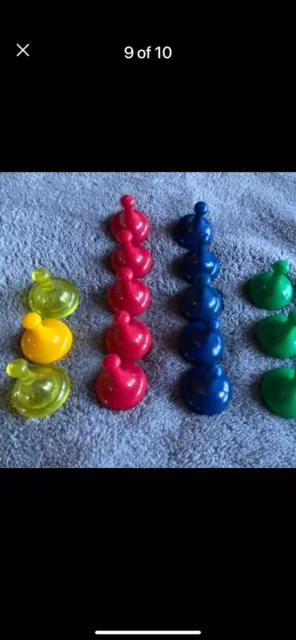 Sorry Game Replacement Tokens/Pawns/Movers 16 Pieces  RED BLUE YELLOW GREEN