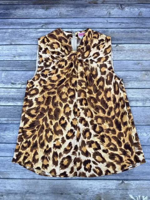 Kate Spade New York Sleeveless Top Blouse Women Size 4 Animal Print Casual