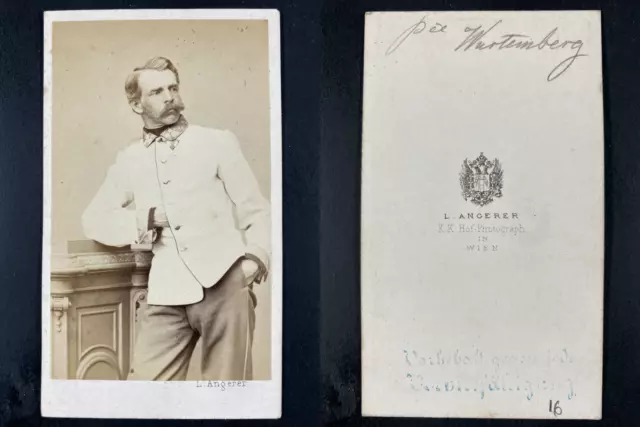 Angerer, Wien, Philippe Prince von Wurtemberg Vintage cdv albumen print.Philip