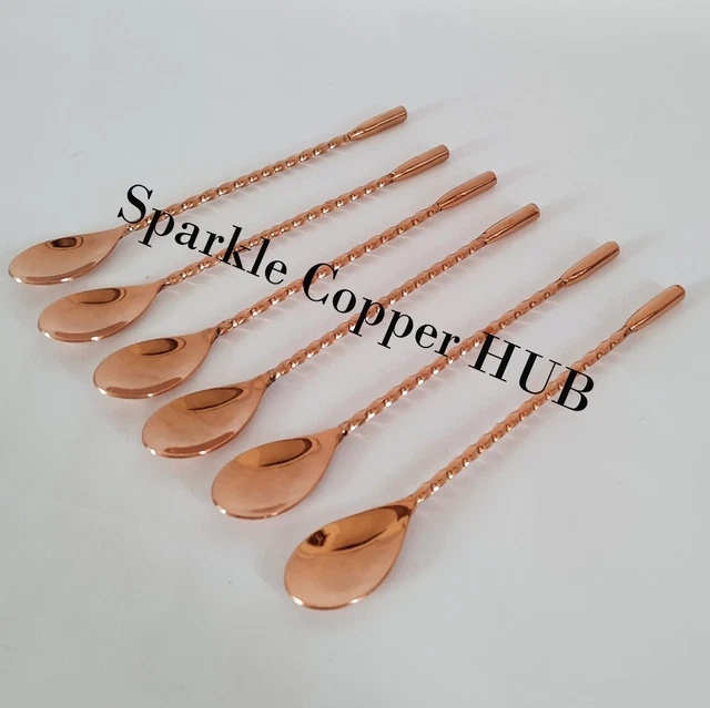 Viski Kupfer Beschwert Edelstahl Barspoon, Japanische Stil Twisted Vorbau 20.3cm