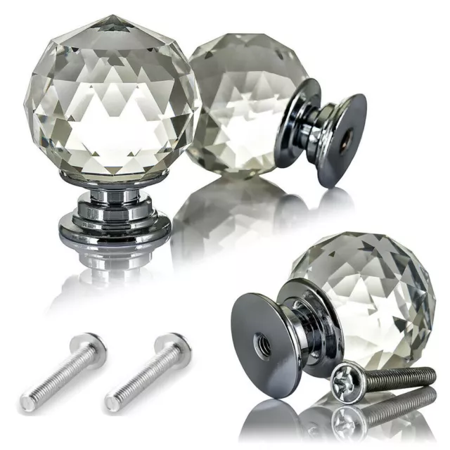 32X Door Knobs Ceramic/Crystal Glass Cupboard Cabinet Drawer Pull Knob Handles