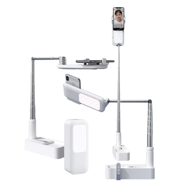 Soporte para teléfono de recarga de luz LED de transmisión de video en vivo