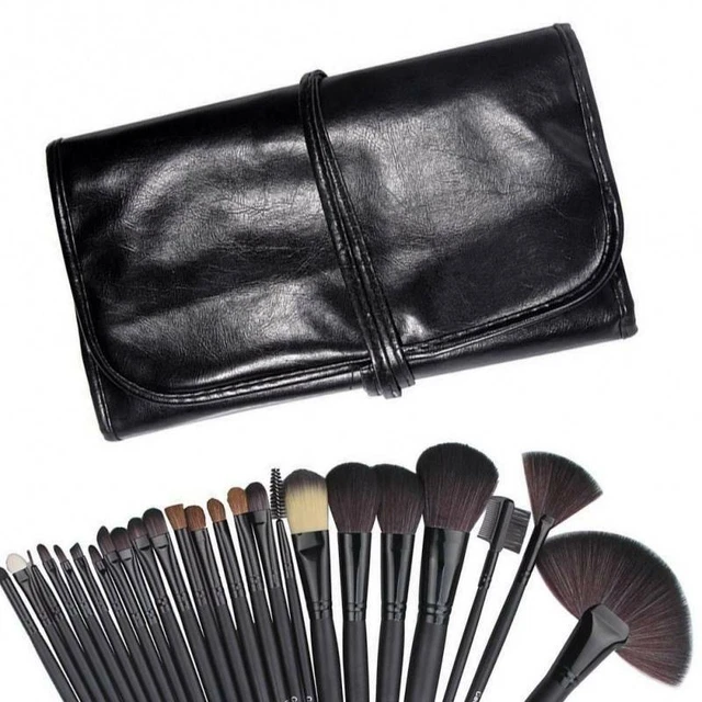 Set 24 Pennelli per Make Up Trucco Pennello Liquido Polvere Ombretto + Custodia 2