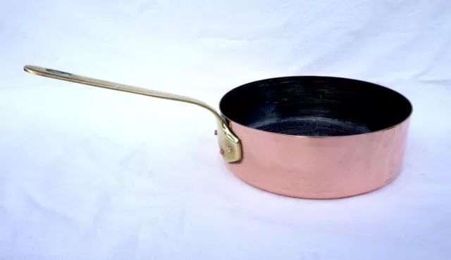 French Cookware Hammered Tined Copper Saute Frying Pan Havard 2mm French Cookware Hammered Tined Copper Saute Frying Pan Havard 2mm