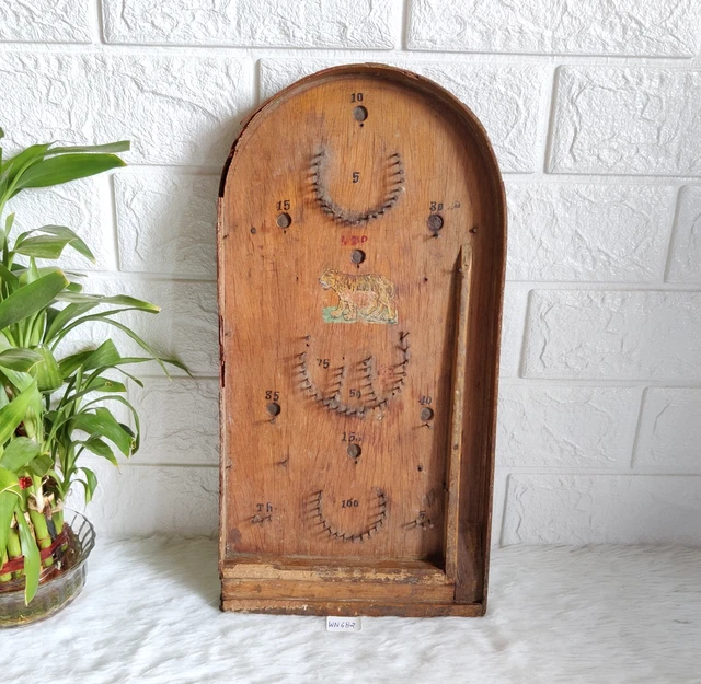 Ancien Jeu Bagatelle En Bois – Billard De Table Vintage
