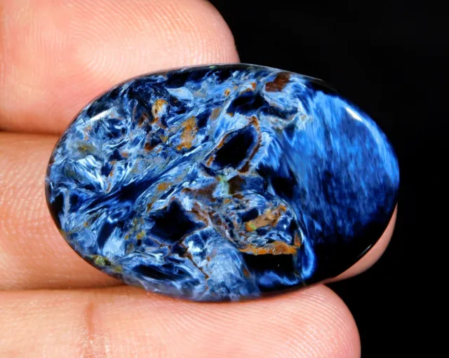 39.CT Naturel Bleu Feu Pietersite Poli Cabochon non Traité Gemme Ap = 53