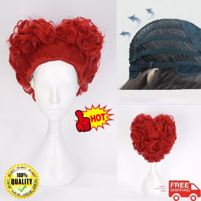 FOR ANIME ALICE In Wonderland Queen Of Hearts Cosplay Wig Wigs Hairnet ...