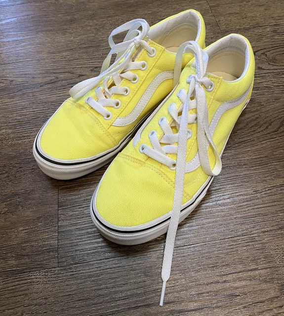 New VANS Old SKOOL NEON LEMON TONIC YELLOW WHT MEN 6 WOMEN 7.5 Classic HTF