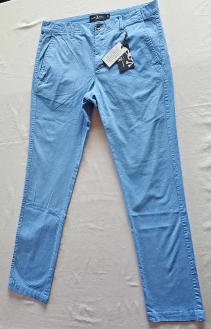 New Psycho Bunny Wills Pants Mens Glacial Blue 32 x 32 Great For Golf