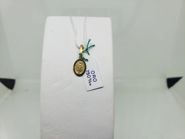 Pendentif Vintage En Or Jaune 18kt Madonna - Émail Manquant - Occasion - Italie