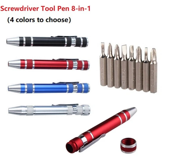 Stylo 8-en-1 Outil Multifonction – Tournevis Torx T25 – Gris Magnétique