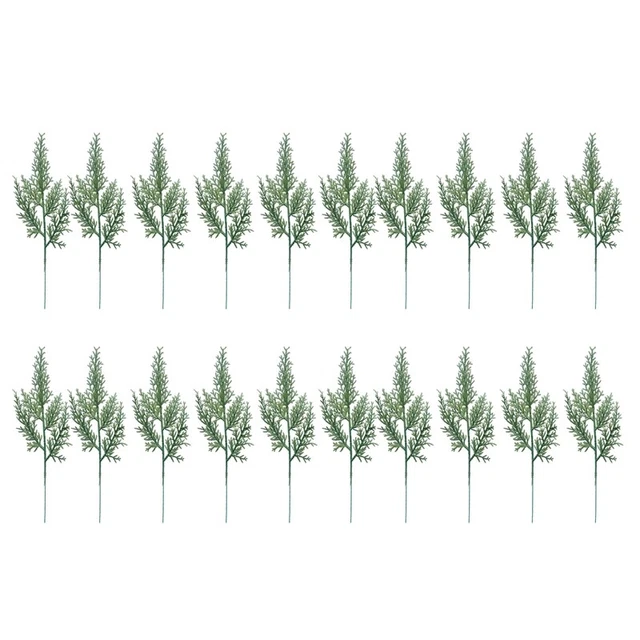 20PCS Artificial Green Cypress Tree Leaf Pine Needle Leaves Branch ChristmaX7