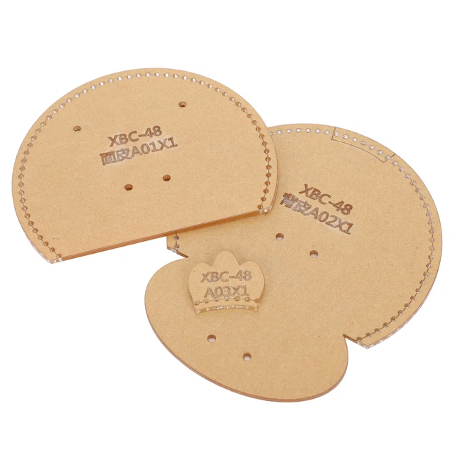 3Pcs Acrylic Template Coin Purse DIY Hand‑Made Leather Pattern Wallet Drawing