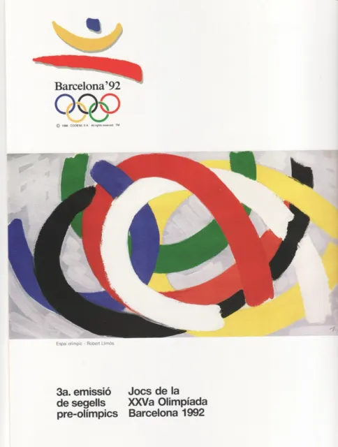 Documento Olímpico Filatelico Barcelona 92 Coob. 3º Em.preolímp. Edicion Muestra