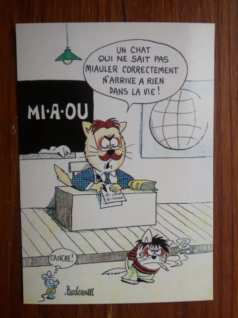 Chats ecole Miaou Barberousse humour  nouveaux cancres carte postale postcard