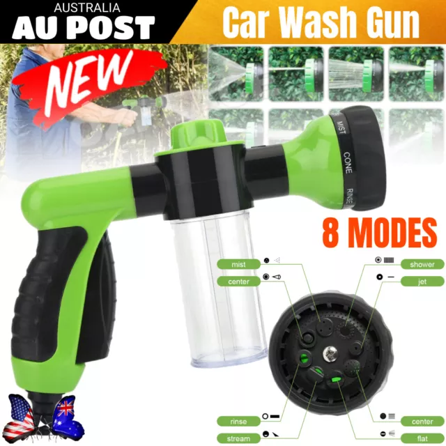 8 in 1 Dog Jet Spray Gun with Soap Dispenser Portable Auto Foam Lance Water Gun