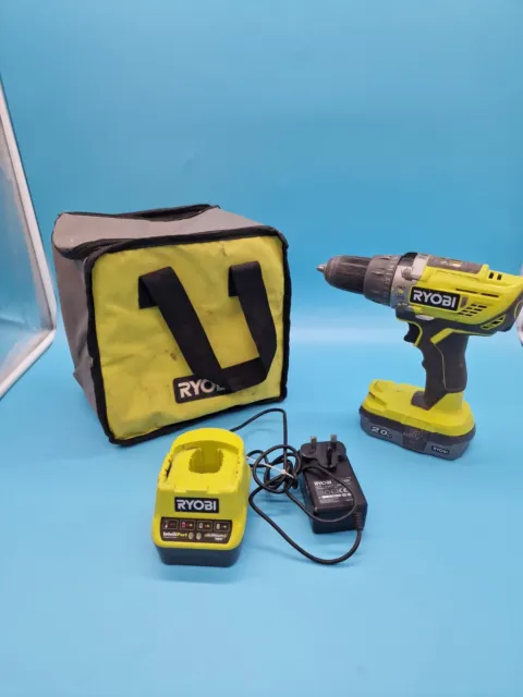 Ryobi R18PD3 18V Cordless Drill with 2.0ah Battery, Charger And Carry Bag