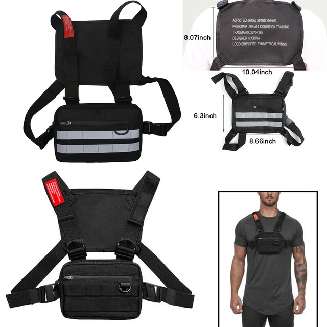 MEN'S CHEST RIG Bag Vest Hip Hop Tactical Harness Waist Pack Shoulder