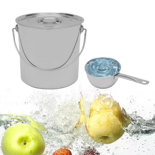 Secchio per ghiaccio in acciaio inox secchio per acqua secchio per latte con coperchio in acciaio inox + cucchiaio per acqua