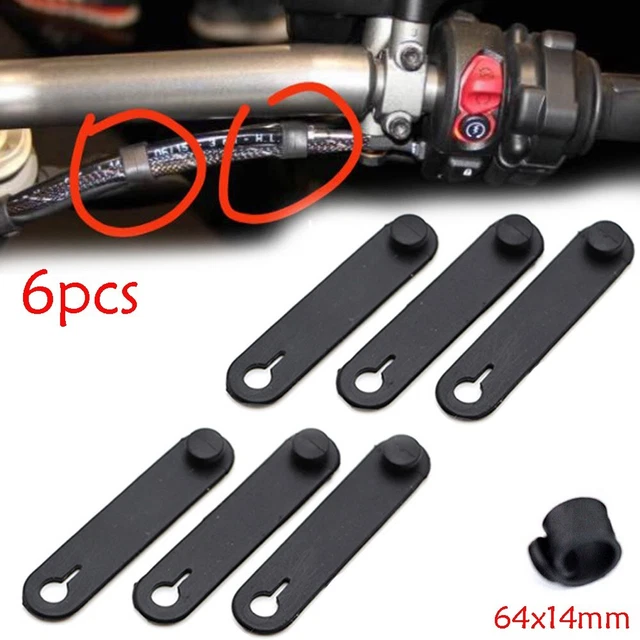 6pcs Rubber Securing Strips Motorcycle Bicycle Sports Car Throttle Cable Tie