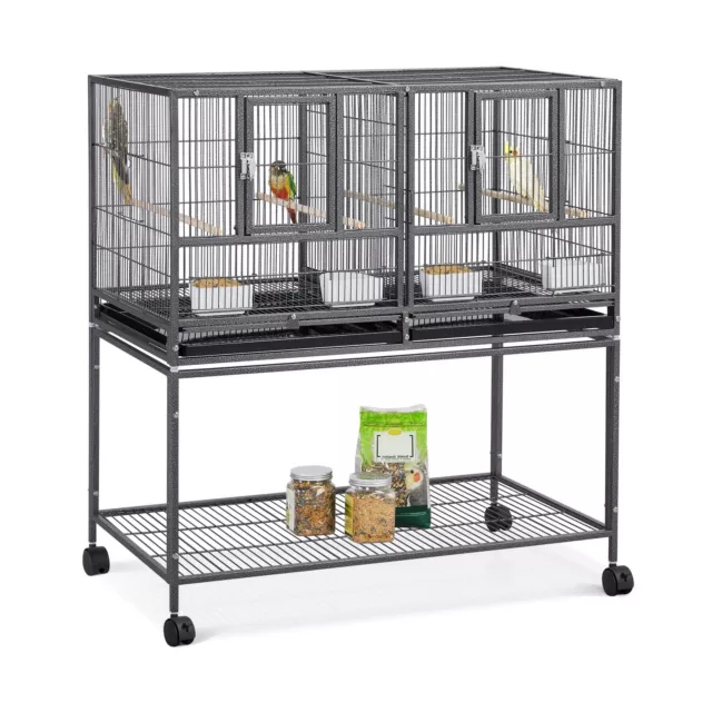 Yaheetech 41.5" Stackable Divided Breeder Breeding Parakeet Bird Cage for Can...