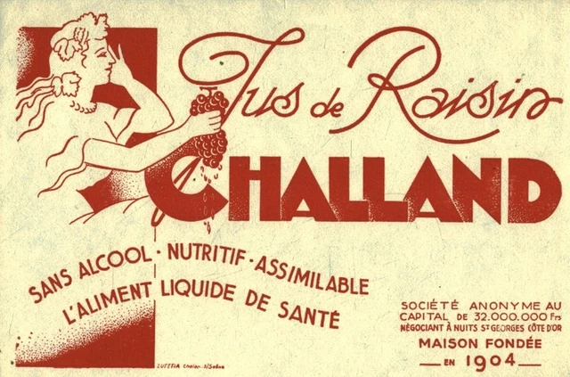 Buvard vintage jus de raisin Challand maison fondée en 1904