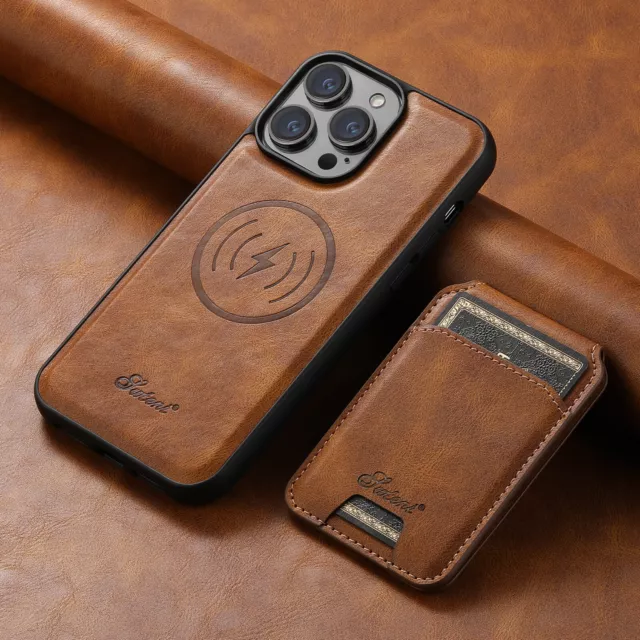 Fr iPhone 15 14 Pro Max 13 12 Detachable Wallet Mag Safe Magnetic Leather Case