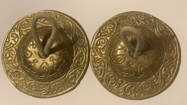 Brass Engraved Belly Dancing Finger Cymbals