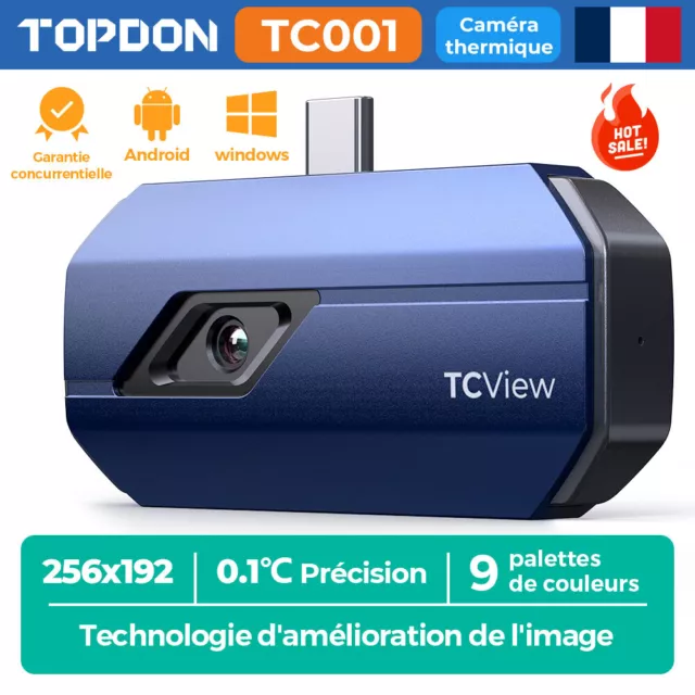 TOPDON TC001 256x192 Caméra Thermique IR Compacte USB-C Android -20 °C à 550 °C
