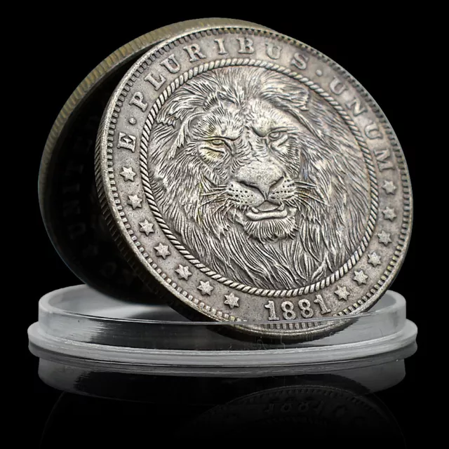 1881 Retro Lion King Challenge Coin US One Dollar Habo Nickel Coin Collectibles