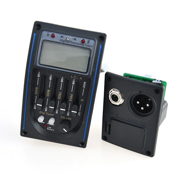 5 BAND ACOUSTIC Guitar Pre Amp EQ Equalizer Piezo Pickup Tuner