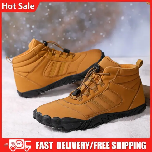 Fur Lined Snow Boot Plush Hiking Boots Women Men Lace Up Boots for Winter