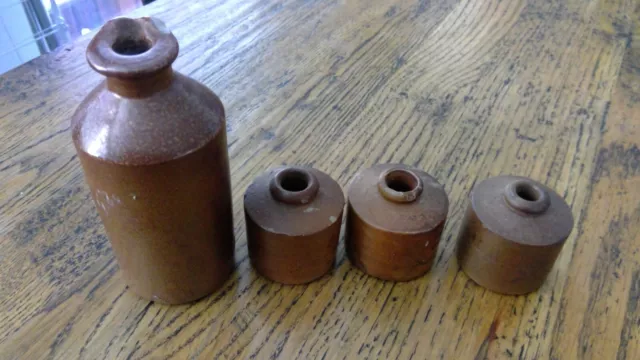 Antique Ink Bottle and Inkwells made in Stoneware by "Stephen Inks" 2