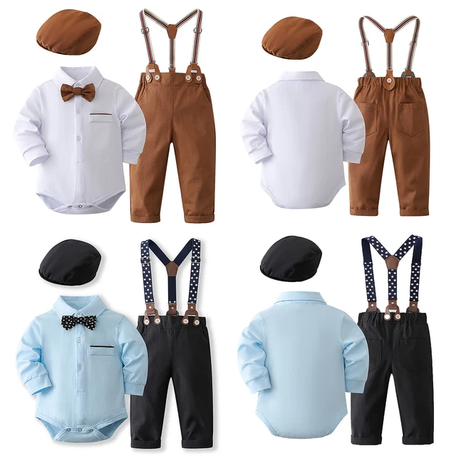 Abiti da gentiluomo bambini pappagalli e cappello sospensioni pantaloni tuta da festa