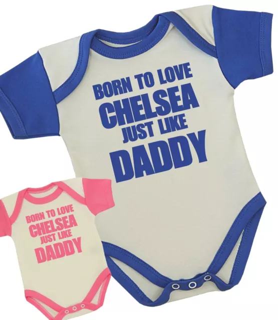 BabyPrem Baby Clothes Chelsea Daddy Bodysuit Vest Fun Shower Gift Boys Girls