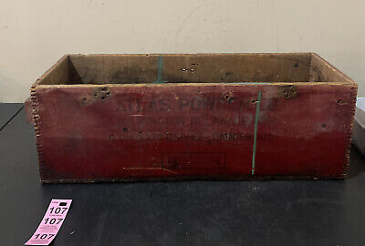 Antique ATLAS POWDER Co. Explosive Box Advertising Empty Wooden Crate