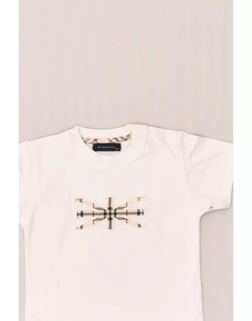 Burberry Baby Jungen grafisches T-Shirt Top 9-12 Monate weiß Baumwolle TQ03 3