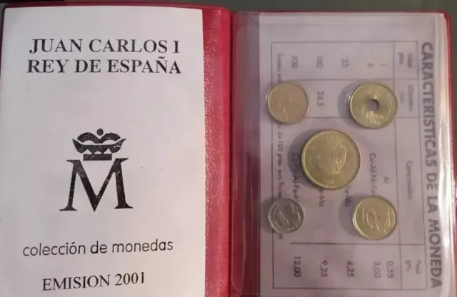 Cartera  De Juan Carlos  1  Rey De España  Colección De Monedas  Emisión 2001 2