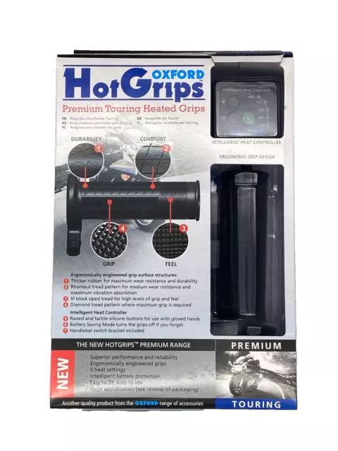 OXFORD Heizgriffe OF691 Hotgrips Premium Touring 22mm Batteriesparmodus 5 Stufen