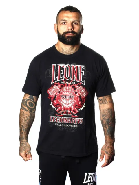 LEONE T-Shirt da Uomo Legionarivs Maniche Corte - Black