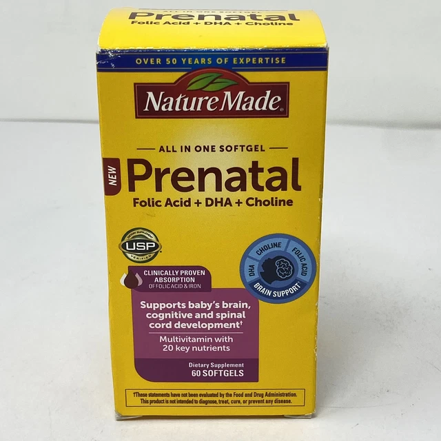 NATURE MADE PRENATAL Multivitamin with Folic Acid, DHA and Choline 60