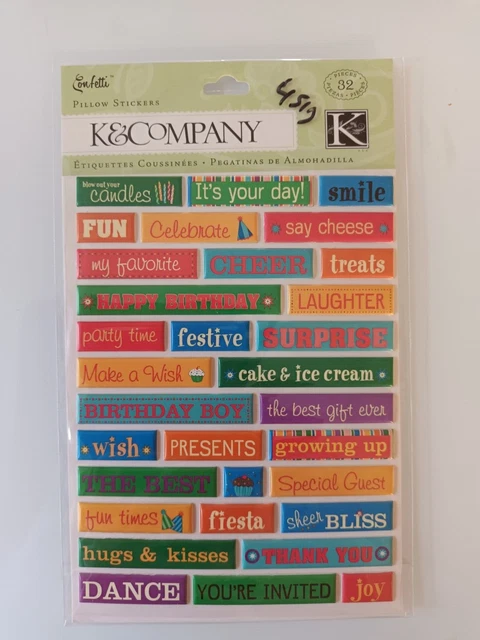 "Pegatinas de almohada ""Confetti"" de K & Company - *Nuevas*