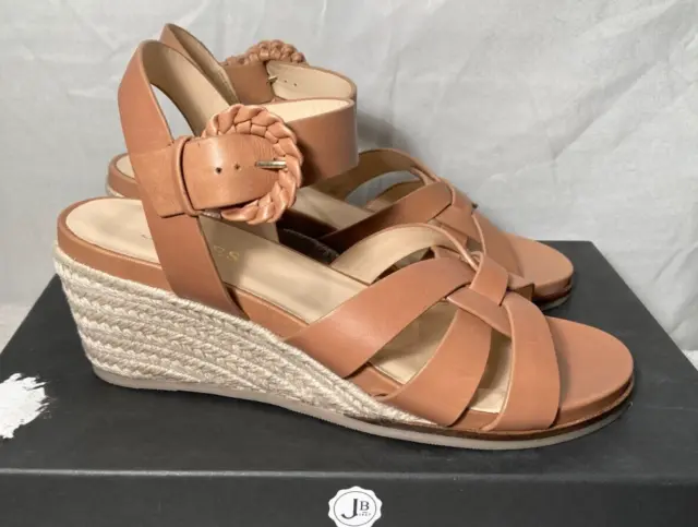 Jones Bootmaker Womens Loriana Tan Leather Ankle Strap Sandals UK 5 / 38 rrp £95