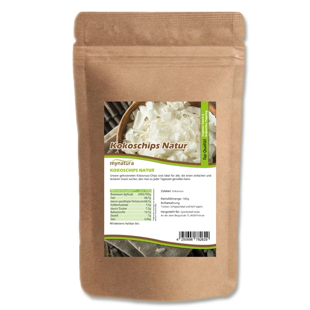 Chips di cocco Mynatura, naturali 1 kg I cocco fruttata da cuocere cereali frutta