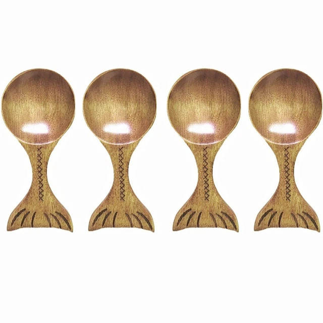 4Pcs with Fishtail Shaped Handle Jam Plate Dipping Dish  Tea Coffee Sugar Jam
