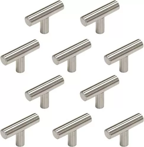 5PCS Door Handles Knobs Kitchen Cabinet Drawer Cupboard Knurled T Bar Knob 50mm